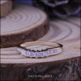 0.55 Carat (ctw) 14K Yellow Gold Princess Cut Diamond Ladies Anniversary Wedding Curved Band Stackable Ring 1/2 CT