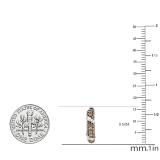 0.85 Carat (ctw) Round White & Champagne Diamond Ladies Hoop Earrings 18K White Gold