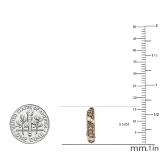 0.85 Carat (ctw) Round White & Champagne Diamond Ladies Hoop Earrings 14K Rose Gold