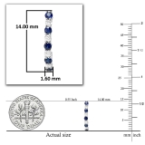 0.50 Carat (ctw) 10K White Gold Round White Diamonds & Blue Sapphire Ladies Fancy J Shaped Hoop Earrings 1/2 CT