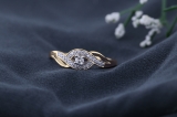 0.15 Carat (ctw) 10k Yellow Gold Round Cut Diamond Ladies Criss Cross Engagement Bridal Promise Ring