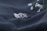 0.15 Carat (ctw) 10k White Gold Round Cut Diamond Ladies Criss Cross Engagement Bridal Promise Ring