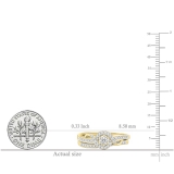0.25 Carat (ctw) 18K Yellow Gold Round Diamond Ladies Bridal Promise Ring Set Matching Band 1/4 CT