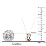 0.20 Carat (Ctw) Round Black & White Diamond Penguin Pendant for Her 1/5 CT | 10K Yellow Gold