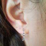 0.50 Carat (ctw) 10k Rose Gold Round Blue Sapphire and White Diamond Ladies Hoop Earrings 1/2 CT