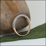 0.10 Carat (ctw) 14k Rose Gold Round Diamond Ladies Anniversary Wedding Band Stackable Ring 1/10 CT