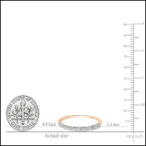 0.10 Carat (ctw) 14k Rose Gold Round Diamond Ladies Anniversary Wedding Band Stackable Ring 1/10 CT