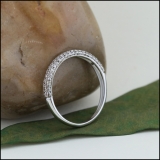 0.10 Carat (ctw) 14k White Gold Round Diamond Ladies Anniversary Wedding Band Stackable Ring 1/10 CT