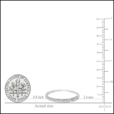 0.10 Carat (ctw) 14k White Gold Round Diamond Ladies Anniversary Wedding Band Stackable Ring 1/10 CT