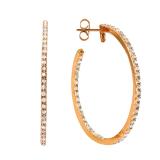 0.33 Carat (ctw)Sterling Silver Round Diamond Ladies Hoop Earrings 1/3 CT