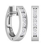 0.36 Carat (ctw) 14k White Gold Round Diamond Ladies Hoop Earrings 1/3 CT