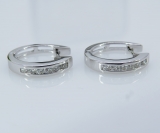 0.36 Carat (ctw) 14k White Gold Round Diamond Ladies Hoop Earrings 1/3 CT