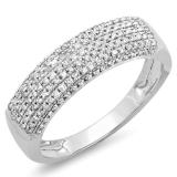 0.40 Carat (ctw) 14k White Gold Round Diamond Ladies Anniversary Wedding Band Ring