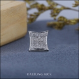 0.08 Carat (ctw) 14K White Gold White Diamond Kite Shape Men's Hip Hop Iced Stud Earring(1pc)