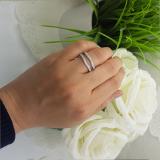 0.45 Carat (ctw) 10K White Gold Round Diamond Ladies Anniversary Wedding Band Milgrain Guard Double Ring 1/2 CT
