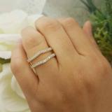0.45 Carat (ctw) 14K Yellow Gold Round Diamond Ladies Anniversary Wedding Band Milgrain Guard Double Ring 1/2 CT