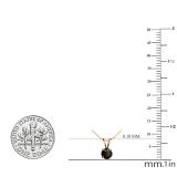 0.25 Carat (ctw) Round Black Diamond Ladies Solitaire Pendant 1/4 CT, 10K Rose Gold With Gold Chain