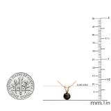 0.50 Carat (ctw) Round Black Diamond Ladies Solitaire Pendant 1/2 CT, 10K Rose Gold With Gold Chain