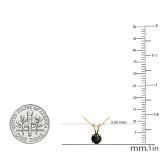 0.50 Carat (ctw) Round Black Diamond Ladies Solitaire Pendant 1/2 CT, 10K Yellow Gold With Gold Chain