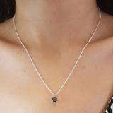 1.15 Carat (ctw) 14k White Gold Round Black Diamond Ladies Solitaire Pendant