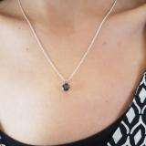 1.15 Carat (ctw) 14k White Gold Round Black Diamond Ladies Solitaire Pendant