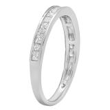 0.55 Carat (ctw) 14K White Gold Princess Diamond Ladies Wedding Matching Band Stackable Ring 1/2 CT