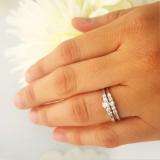0.52 Carat (ctw) 14K White Gold Round White Diamond Ladies Engagement Bridal Ring Set 1/2 CT