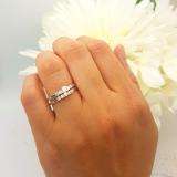 0.52 Carat (ctw) 14K White Gold Round White Diamond Ladies Engagement Bridal Ring Set 1/2 CT