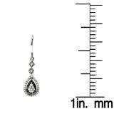0.60 Carat (ctw) Sterling Silver Round Black & White Diamond Ladies Dangling Drop Earrings