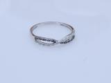 0.10 Carat (ctw) White and Black Diamond Ladies Infinity Swirl Wedding Band 1/10 CT 14K White Gold