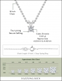 0.50 Cttw Princess Cubic Zirconia 4 Prong Solitaire Pendant with 18 inch Silver Chain, 925 Sterling Silver