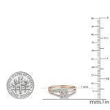0.45 Carat (ctw) Princess & Round White Diamond Bridal Engagement Ring Set 1/2 CT 14K Rose Gold