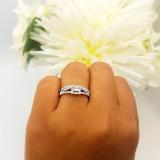 0.45 Carat (ctw) Princess & Round White Diamond Bridal Engagement Ring Set 1/2 CT 14K White Gold