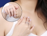 0.55 Carat (ctw) 10k White Gold Round & Baguette Diamond Ladies Anniversary Wedding Enhancer Guard Band 1/2 CT