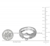 0.55 Carat (ctw) 10k White Gold Round & Baguette Diamond Ladies Anniversary Wedding Enhancer Guard Band 1/2 CT