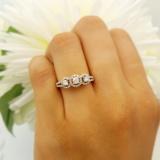 0.50 Carat (ctw) 10k Rose Gold Round Diamond Ladies 3 Stone Split Shank Engagement Bridal Ring 1/2 CT