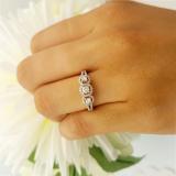 0.50 Carat (ctw) 10k Rose Gold Round Diamond Ladies 3 Stone Split Shank Engagement Bridal Ring 1/2 CT