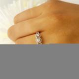 0.50 Carat (ctw) 18k Rose Gold Round Diamond Ladies 3 Stone Split Shank Engagement Bridal Ring 1/2 CT