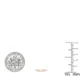 0.10 Carat (ctw) 10K Rose Gold Round Cut White Diamond Ladies Anniversary Wedding Stackable Band Contour Guard Ring 1/10 CT
