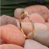 0.10 Carat (ctw) 10K Yellow Gold Round Cut White Diamond Ladies Anniversary Wedding Stackable Band Contour Guard Ring 1/10 CT