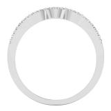 0.10 Carat (ctw) 14K White Gold Round Cut White Diamond Ladies Anniversary Wedding Stackable Band Contour Guard Ring 1/10 CT