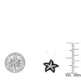 0.36 Carat White Gold Round Black and White Diamond Ladies Starfish Pendant 1/3 CT