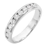 0.55 Carat (ctw) 14k White Gold Round Diamond Men's Anniversary Wedding Band Ring 1/2 CT