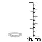 0.25 Carat (ctw) 14K White Gold Princess and Baguette Cut White Diamond Ladies Anniversary Wedding Stackable Ring Band 1/4 CT