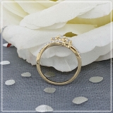 0.45 Carat White Diamond 3 Stone Engagement Ring For Women in 10K Yellow Gold