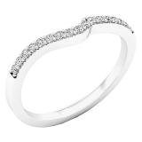 0.15 Carat (ctw) 10K White Gold Round Diamond Ladies Anniversary Wedding Contour Stackable Band