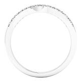 0.15 Carat (ctw) 10K White Gold Round Diamond Ladies Anniversary Wedding Contour Stackable Band