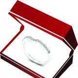 0.15 Carat (ctw) 10K White Gold Round Diamond Ladies Anniversary Wedding Contour Stackable Band