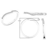 0.15 Carat (ctw) 10K White Gold Round Diamond Ladies Anniversary Wedding Contour Stackable Band