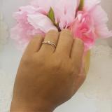 0.15 Carat (ctw) 14K Yellow Gold Round Diamond Ladies Crossover Split Shank Bridal Promise Engagement Ring